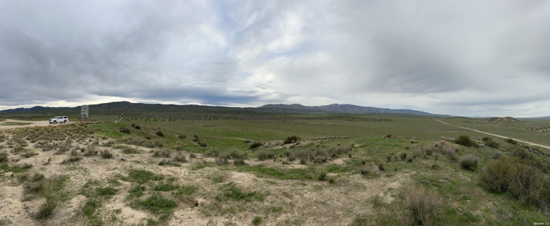 Looking South and West from the butte with the water tower (and, at least for a little while, my 2007 Burb Z71)