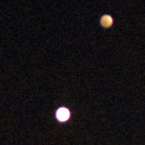 Venus in close conjunction with Jupiter, June 30, 2015.