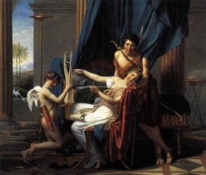 Sappho and Phaon. Jacques-Louis David, 1809. Image from Wikipedia.